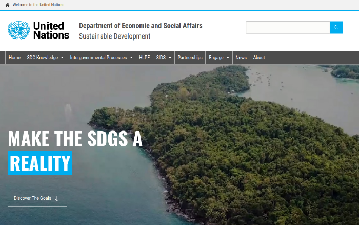 sdgs.un.org homepage